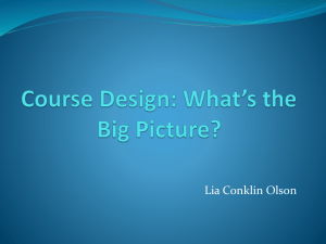 Course Design: What the Big Picture?