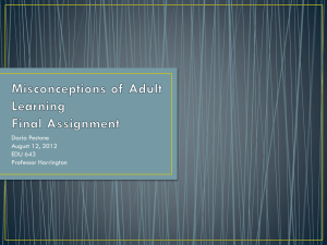 Misconceptions of Adult Learning – presentation