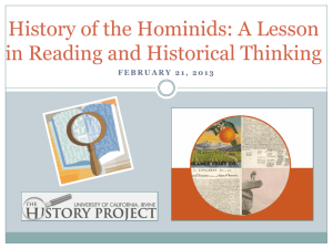 Early Hominids - School of Humanities