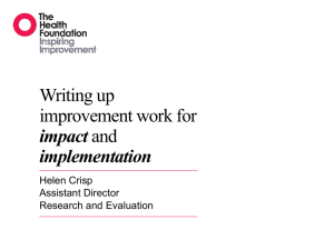 Writing up improvement work for impact and