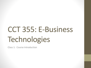 E-Business Technologies Course Introduction