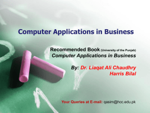 Computer Applications in Business Coursebook