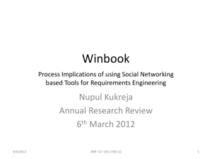 ARR Winbook presentation - Center for Software Engineering
