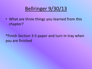 Bellringer 9/30/13 - West Clark Community Schools