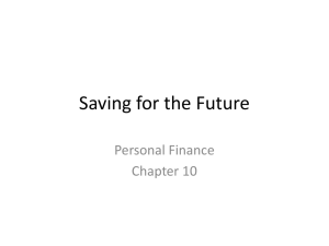 Saving for the Future