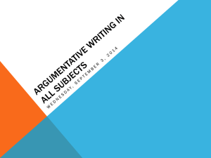 Argumentative writing in all subjects