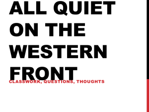 All Quiet on the Western Front: Classwork Questions