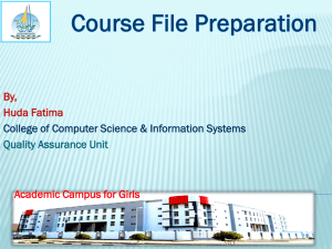 Course Files: Quality Assurance in Computer Science Education