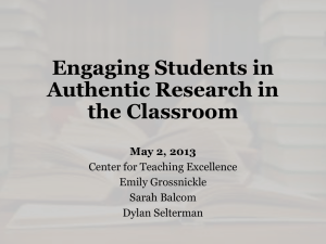 Engaging Students in Authentic Research in the Classroom