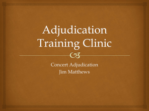 Adjudication Training Clinic 2015