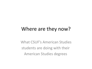 Where are they now? - Department of American Studies