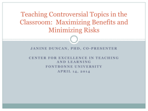 Teaching Controversial Topics in the Classroom 2