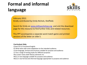 Formal vs. Informal Language: Functional English Presentation