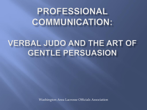 Professional Communication - Washington Area Lacrosse Officials