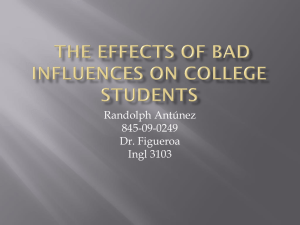 Bad Influences on College Students: A Research Paper