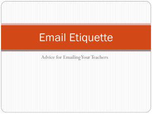 Email Etiquette - Lori Beth De Hertogh