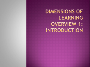 Dimensions of Learning: An Overview