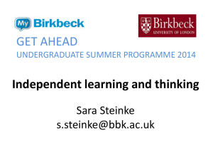 Independent learning and thinking