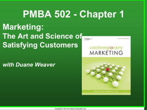 Art & Science of Satisfying Customers Chp1