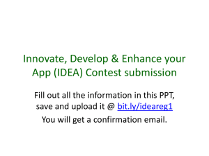 Innovate, Develop & Enhance your App (IDEA) Contest submission