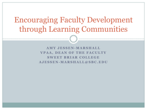 Encouraging Faculty Development through Learning Communities