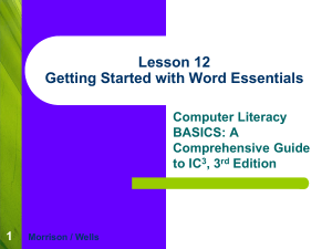 Lesson 12 Getting Started with Word Essentials