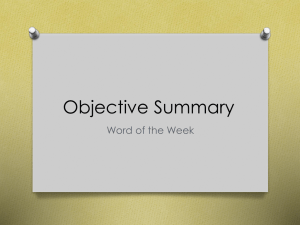 Objective summary