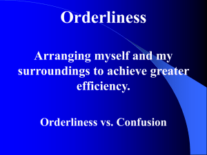 Orderliness: Achieving Efficiency & Reducing Confusion