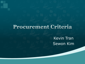 Procurement Criteria