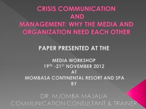 Crisis Communication Presentation for KPA