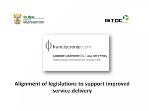 Alignment of legislations to support improved service delivery
