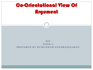Co-Orientational View of Argument: Styles & Models