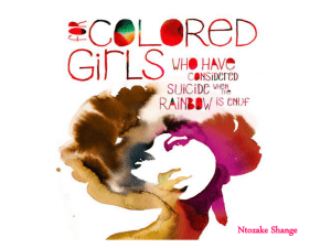For Colored Girls... Play Script Excerpt