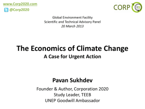 Economics of Climate Change: Urgent Action Needed