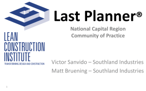 Last Planner® an introduction for corporate leaders
