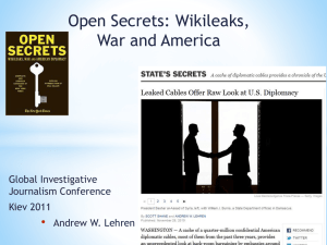 Andy Lehrens presentation on Wikileaks