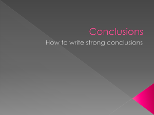 Conclusions - Bishop Moore High School