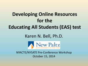 Creating Online Resources for the Educating All Students Test