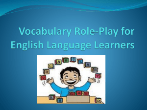 Vocabulary Role-Play for ELLs: A Classroom Strategy