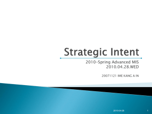 Strategic Intent: Definition, Influences & Formulation