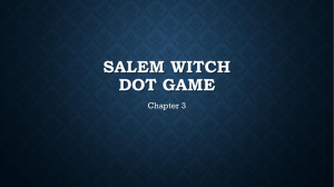 Salem Witch Trials Dot Game: Chapter 3 Worksheet