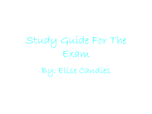 Study Guide For The Exam