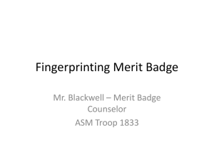 Fingerprinting Merit Badge: A Scout's Guide