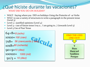Spanish Preterite -ar Verbs: Holiday Activities Lesson