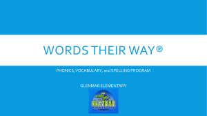 Words THEIR WAY® - Glenmar Elementary