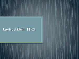 Revised Math TEKS
