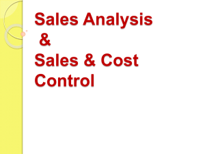 Sales Analysis & Cost Control Presentation