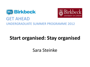 Getting Organised