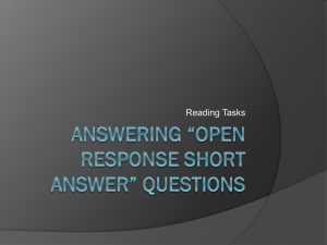 Answering *open response short answer* questions