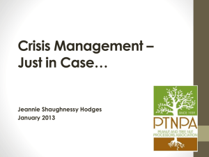 PTNPA Crisis Management Just in Case